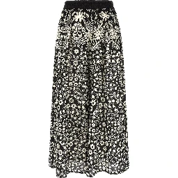 Bicolor Cotton Flared Pants