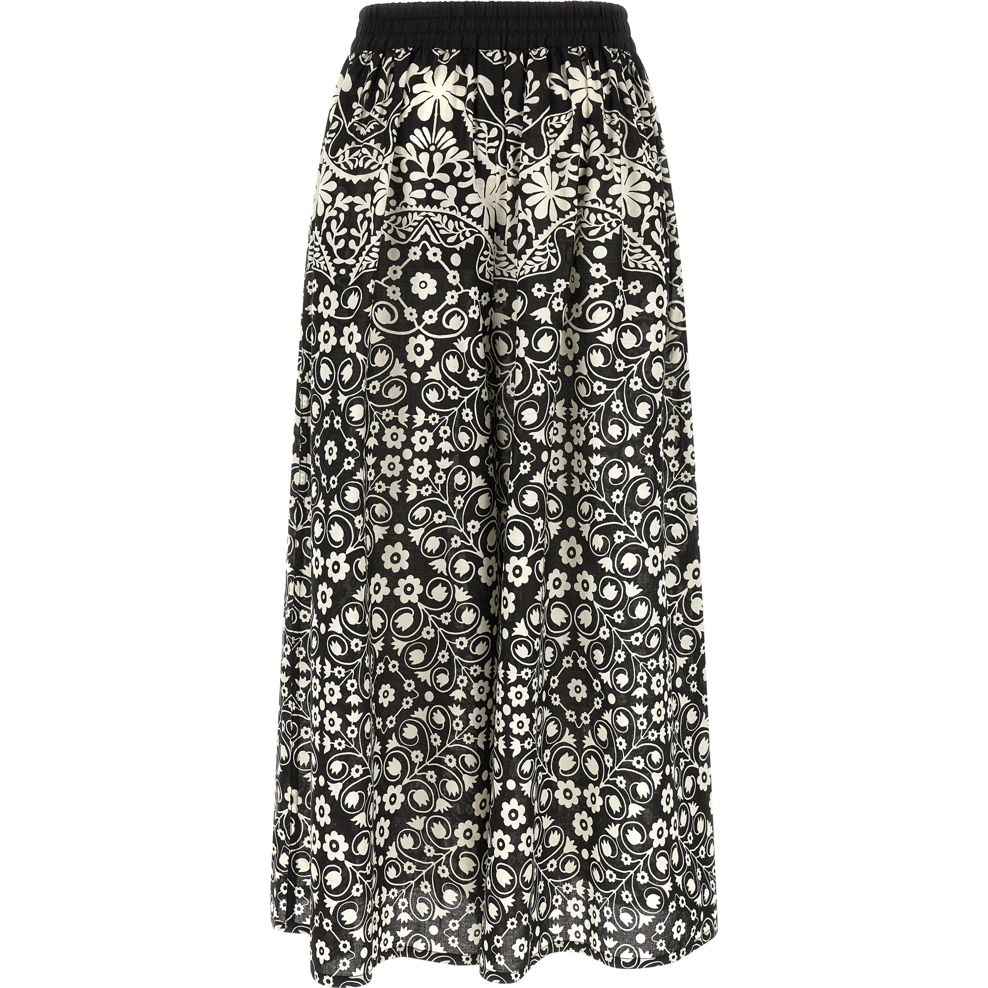 Bicolor Cotton Flared Pants