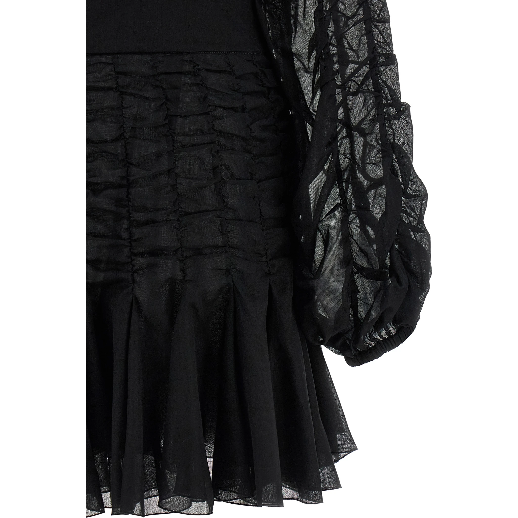 Black Cotton Short Dress