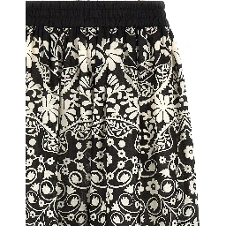 Bicolor Cotton Flared Pants