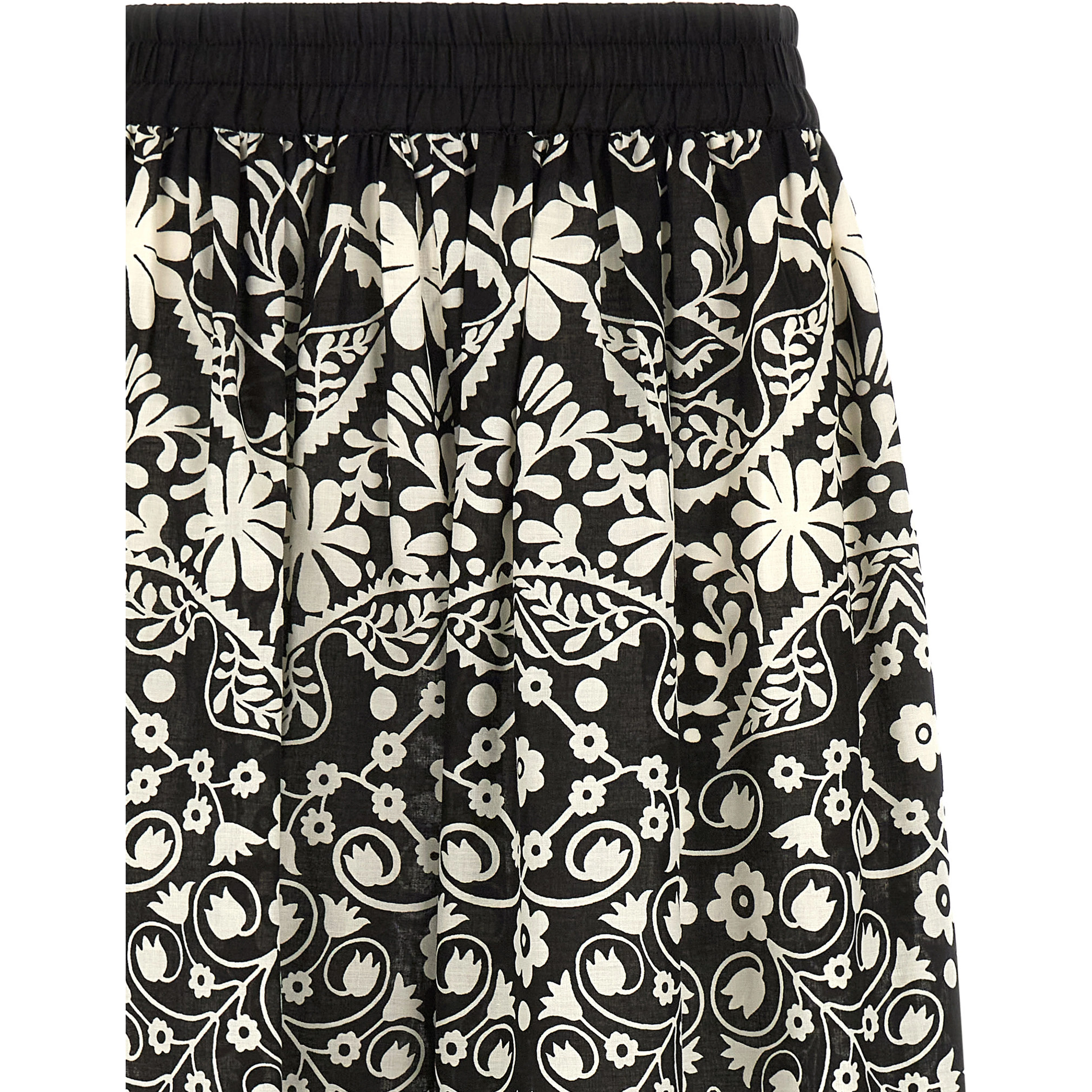 Bicolor Cotton Flared Pants