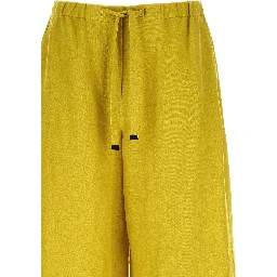 Bicolor Linen Casual Pants