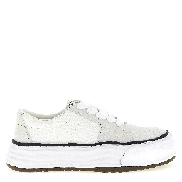 White Cowhide Platform Sneakers