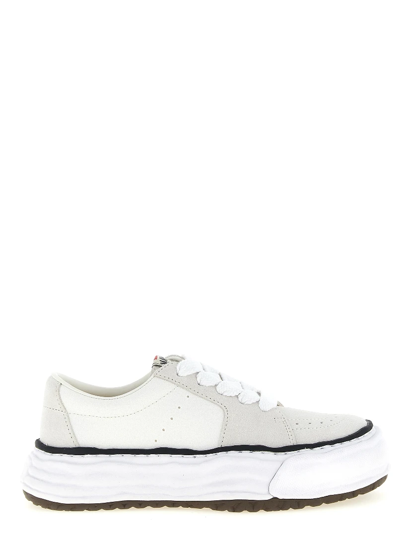 White Cowhide Platform Sneakers
