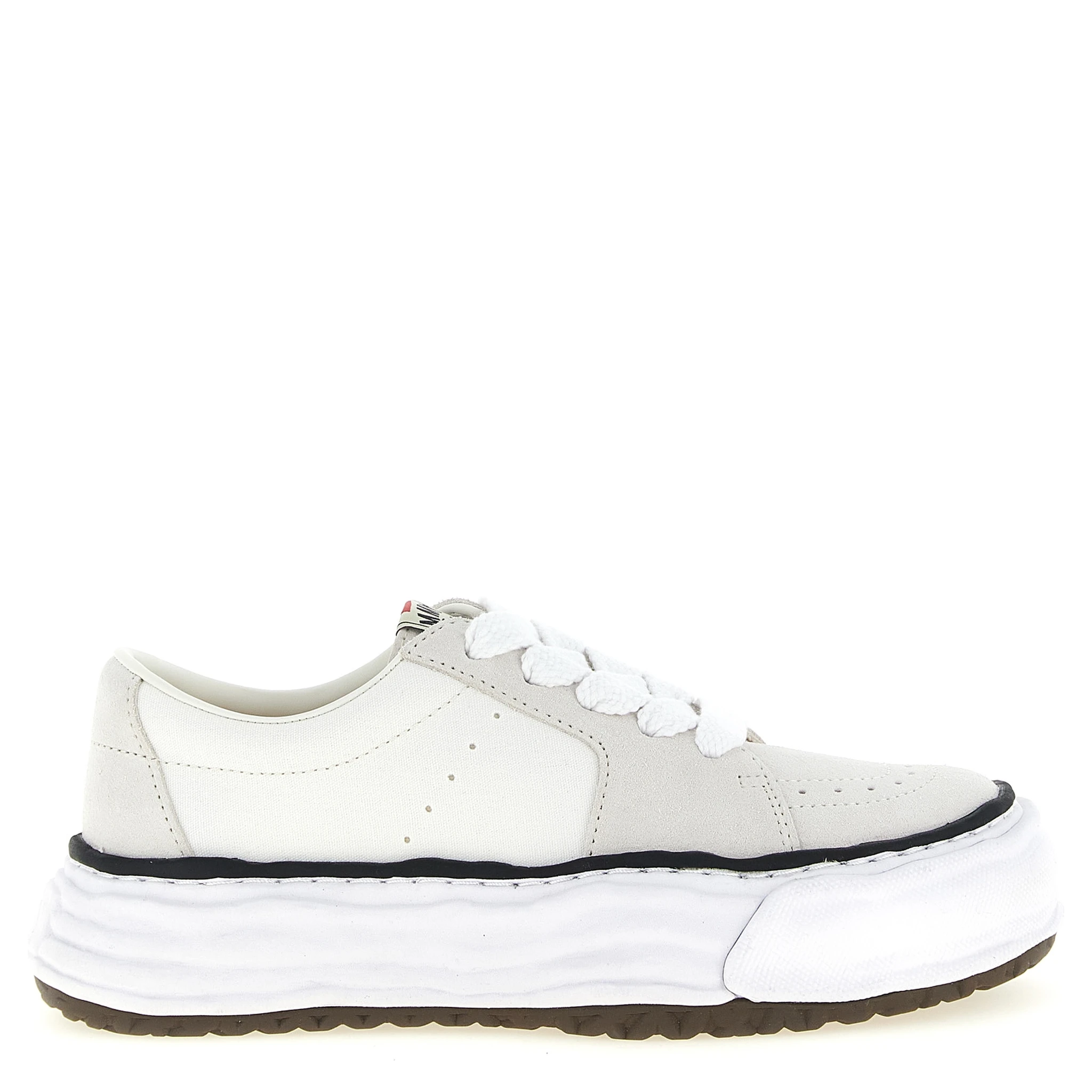 White Cowhide Platform Sneakers