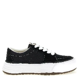 Black Cowhide Platform Sneakers