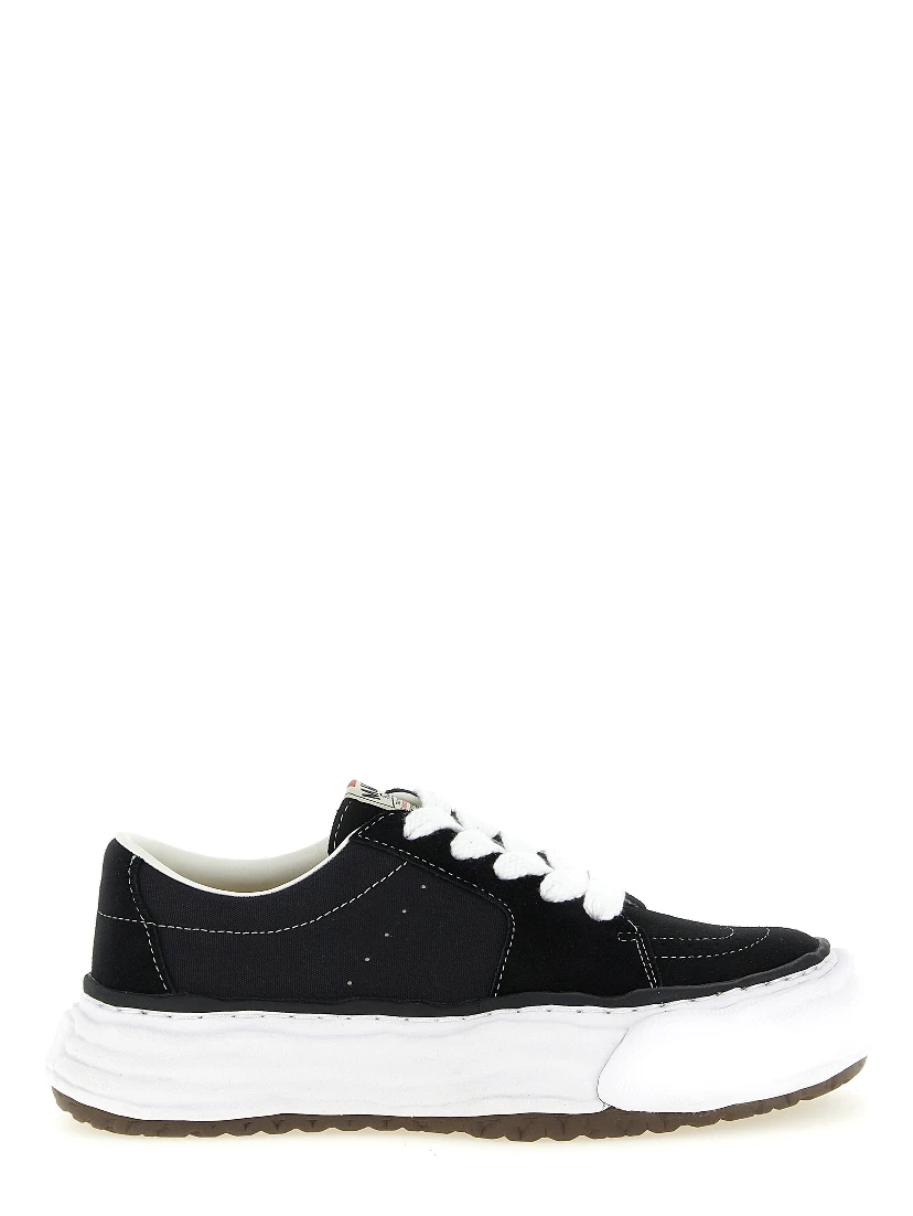 Black Cowhide Platform Sneakers