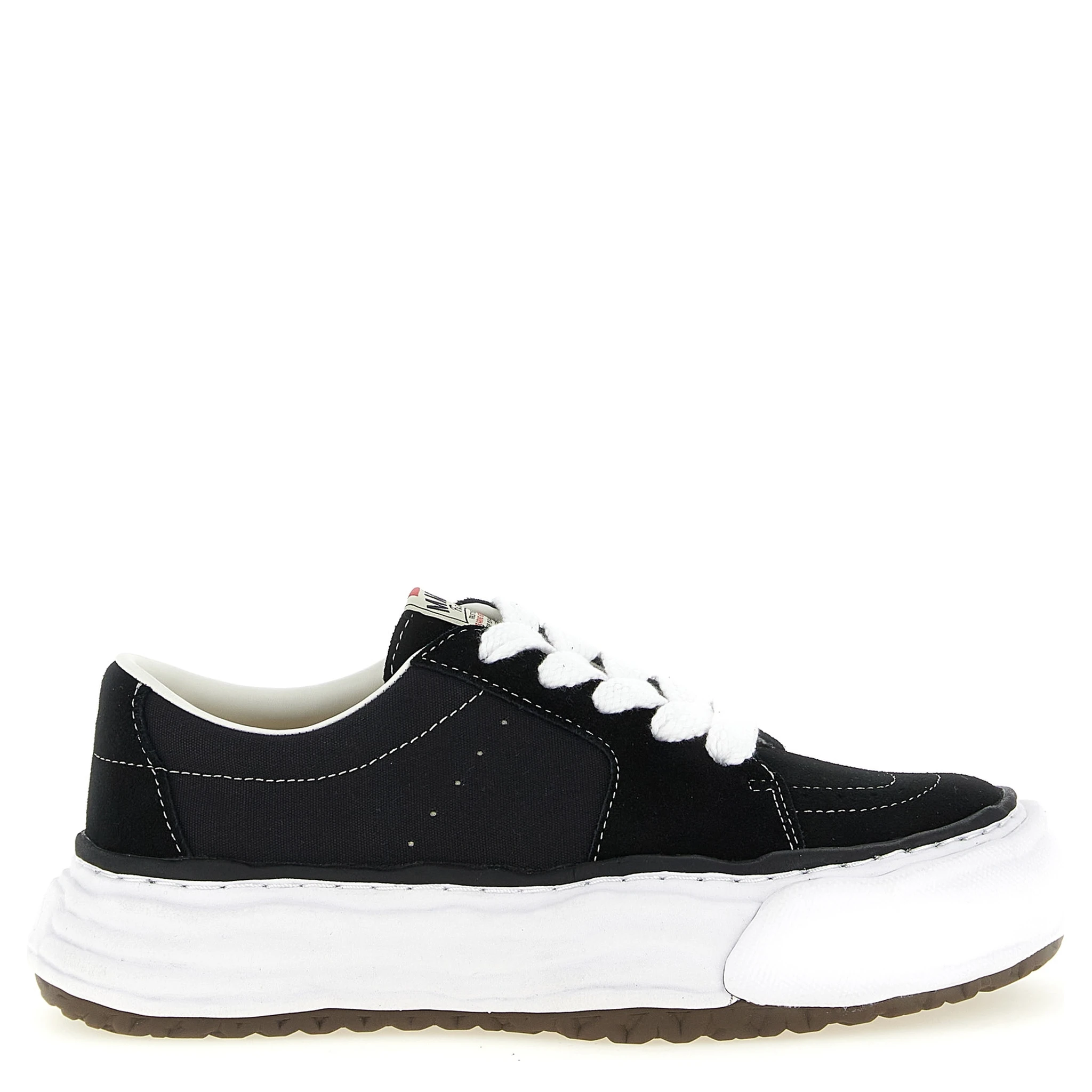 Black Cowhide Platform Sneakers