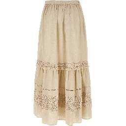 Beige Linen Mini Skirt