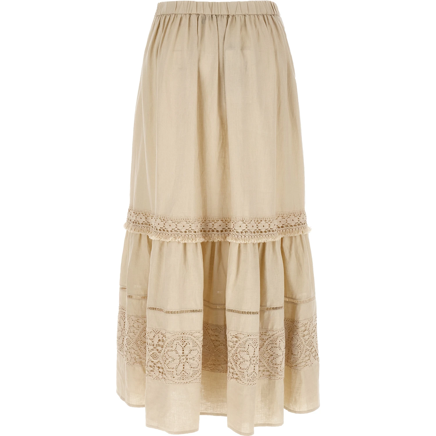 Beige Linen Mini Skirt