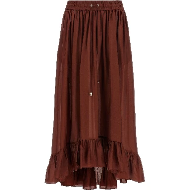 Bordeaux Silk Mini Skirt