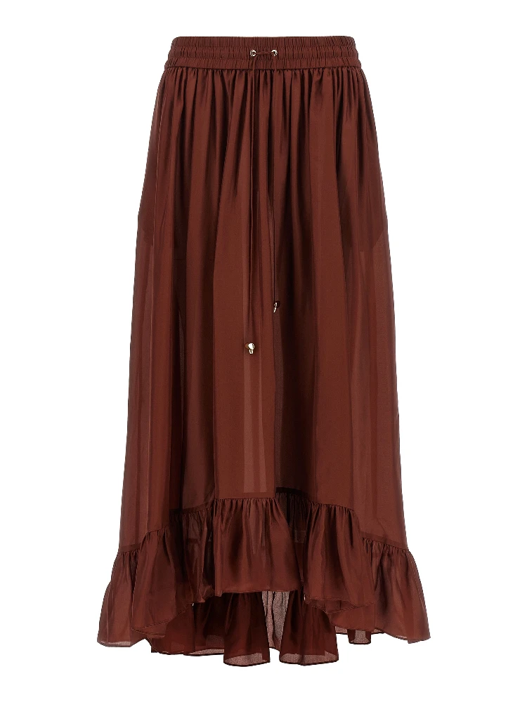 Bordeaux Silk Mini Skirt