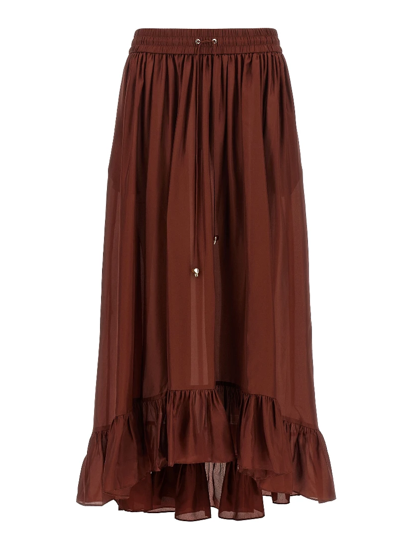 Bordeaux Silk Mini Skirt