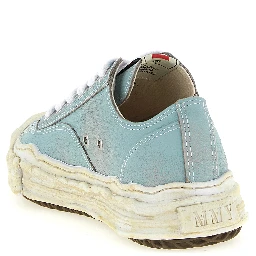 Blue Cowhide Low Top Sneakers
