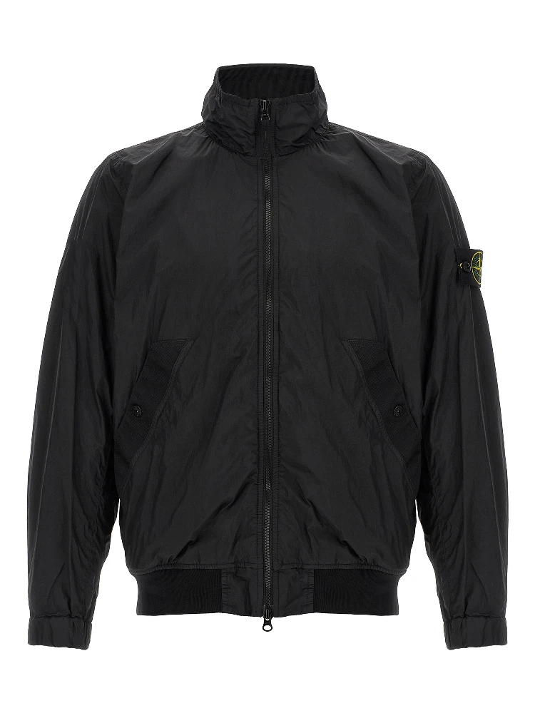 Black Polyamide Full-Length Jacket