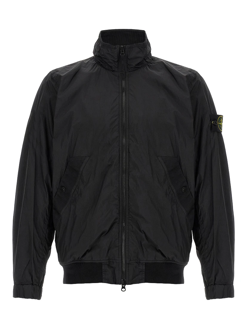 Black Polyamide Full-Length Jacket