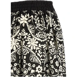 Bicolor Cotton Flared Pants