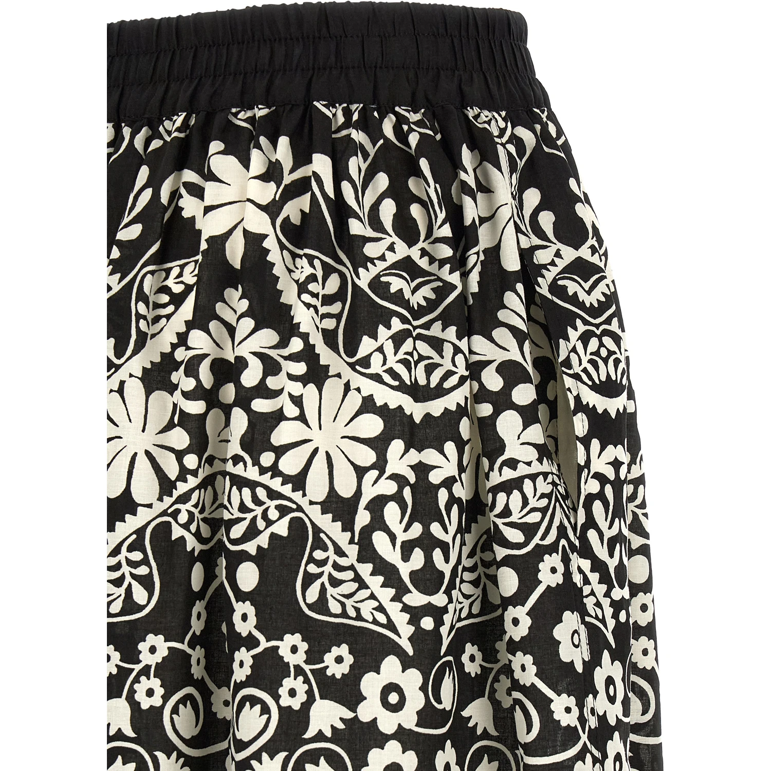 Bicolor Cotton Flared Pants