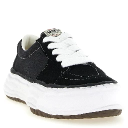 Black Cowhide Platform Sneakers