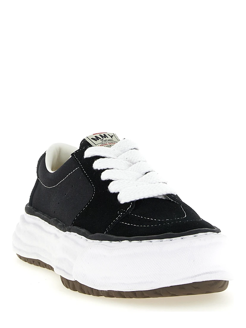 Black Cowhide Platform Sneakers