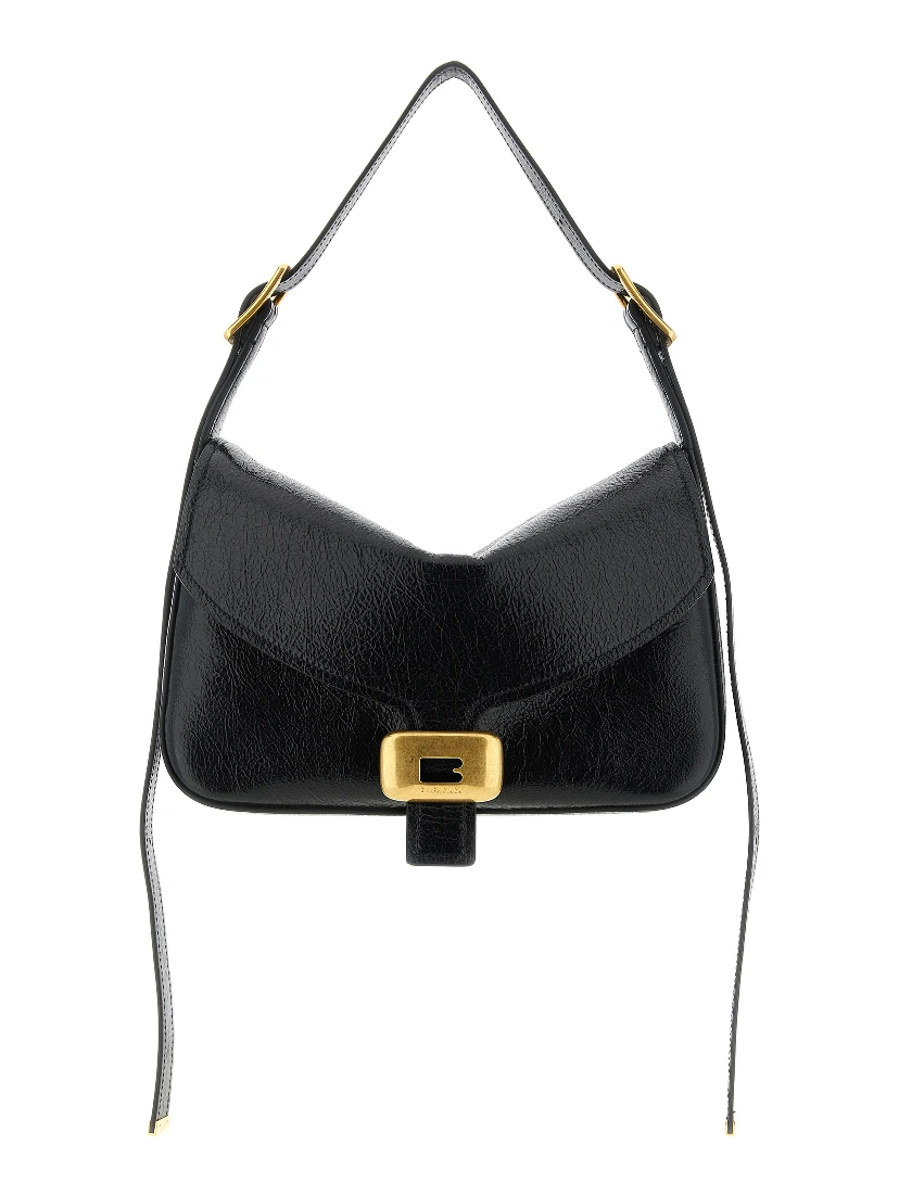 Black Lamb Leather Shoulder Bag
