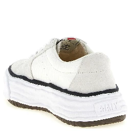 White Cowhide Platform Sneakers