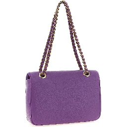 Purple Lamb Leather Shoulder Bag