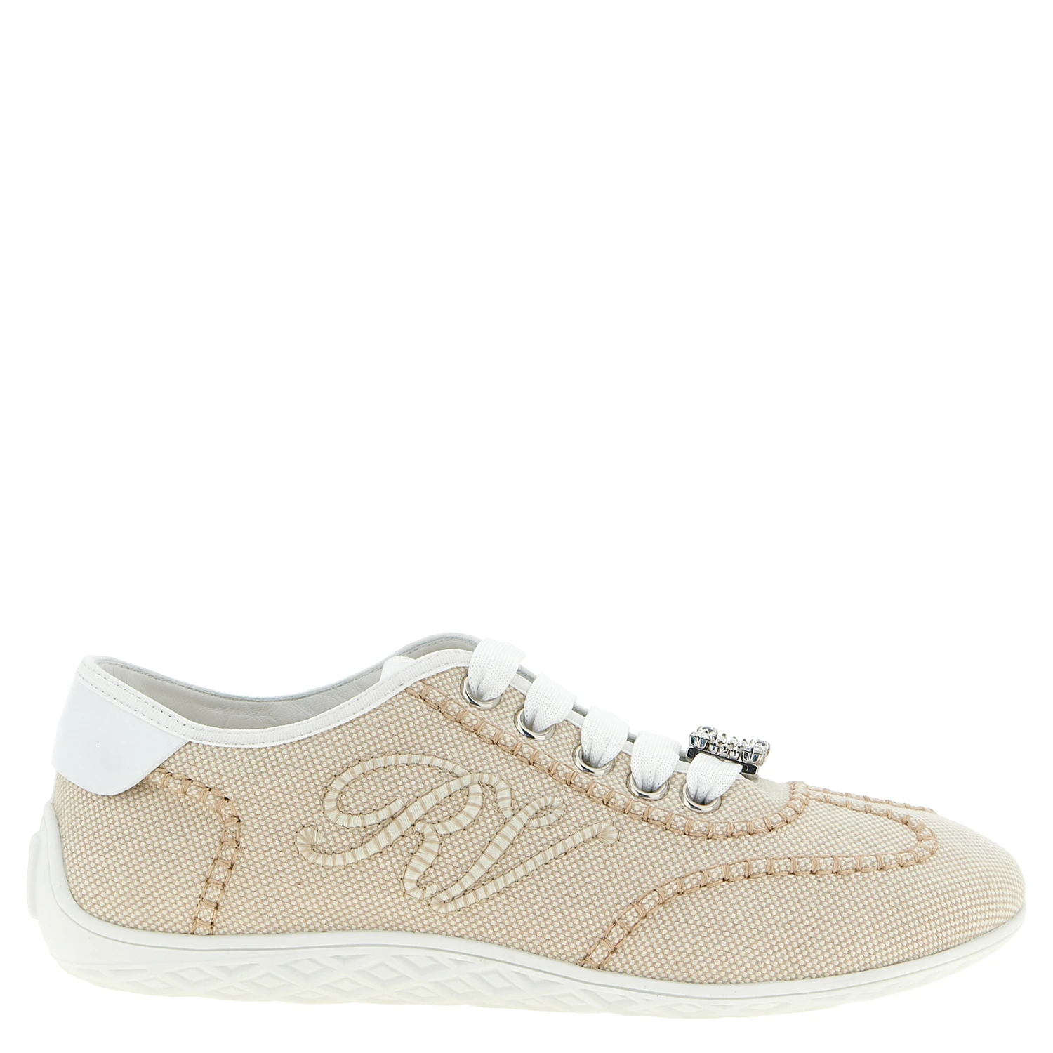 Beige Polyamide Low Top Sneakers