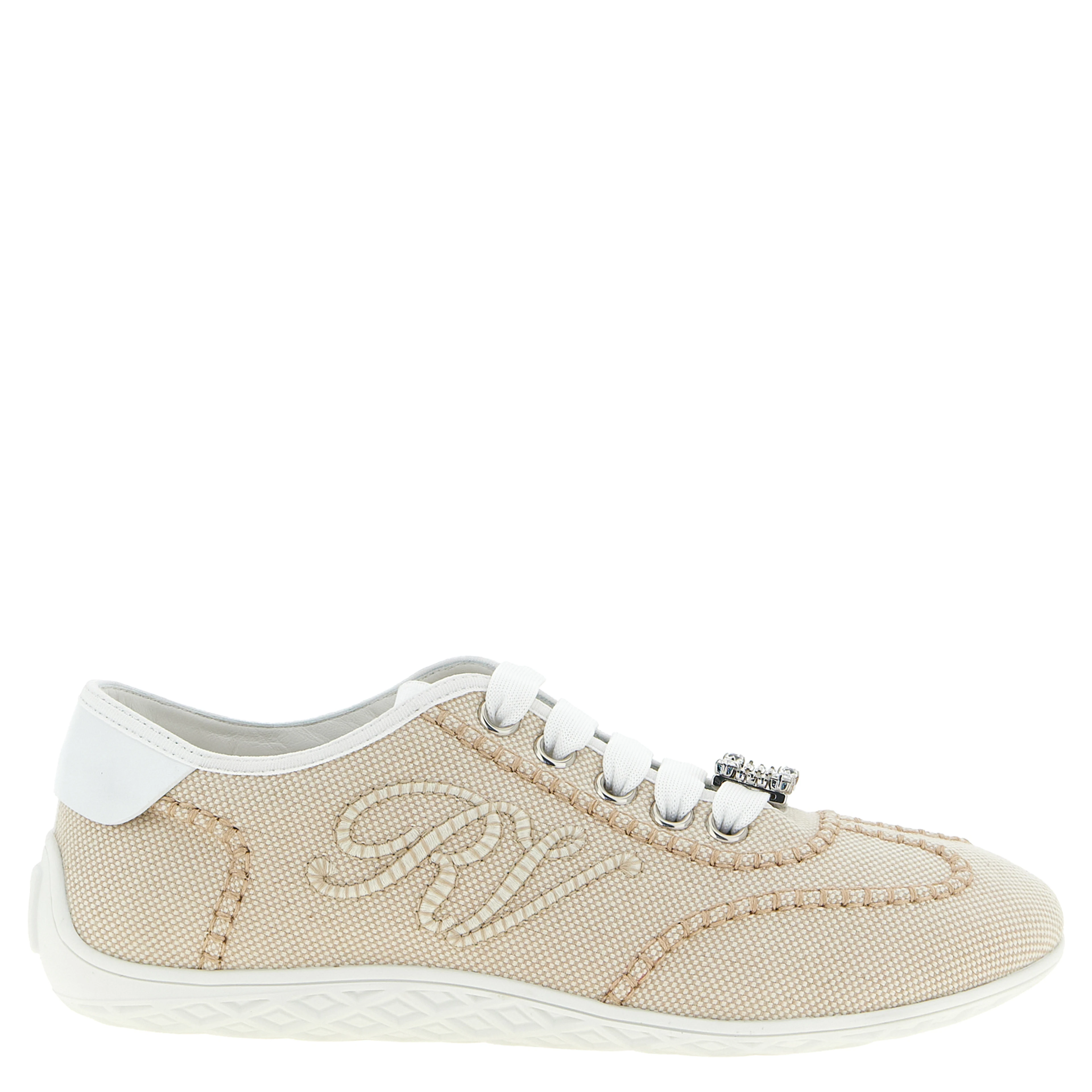 Beige Polyamide Low Top Sneakers