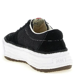 Black Cowhide Platform Sneakers