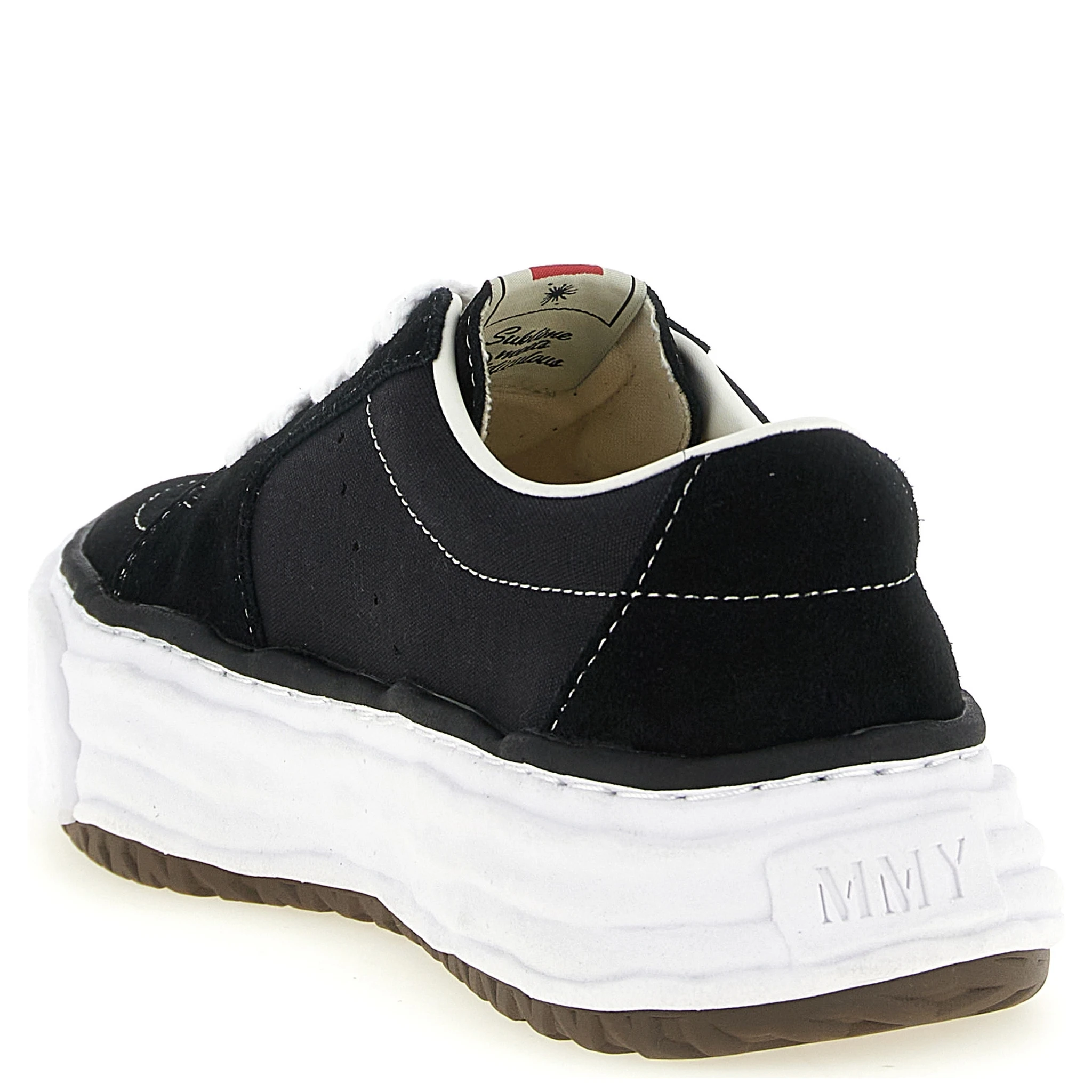 Black Cowhide Platform Sneakers