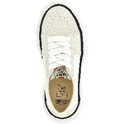 White Cowhide Platform Sneakers