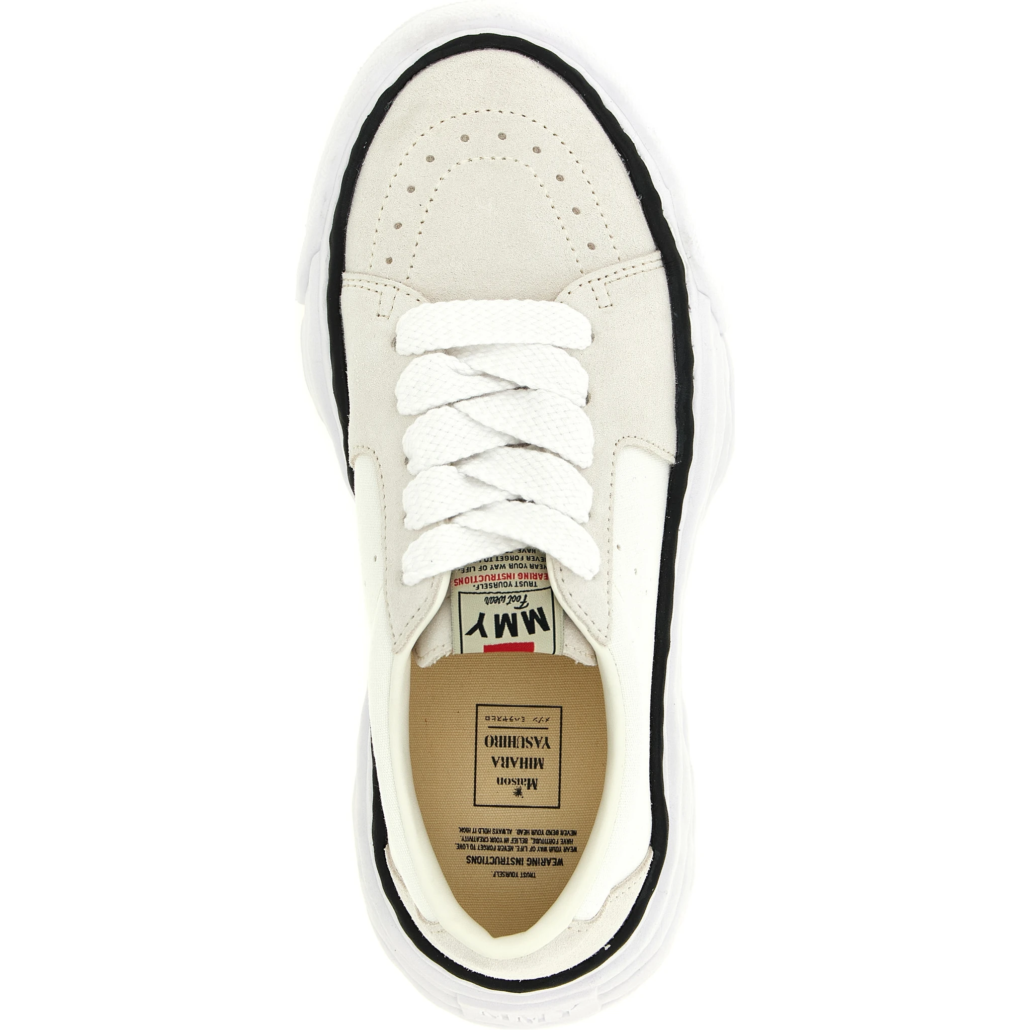 White Cowhide Platform Sneakers