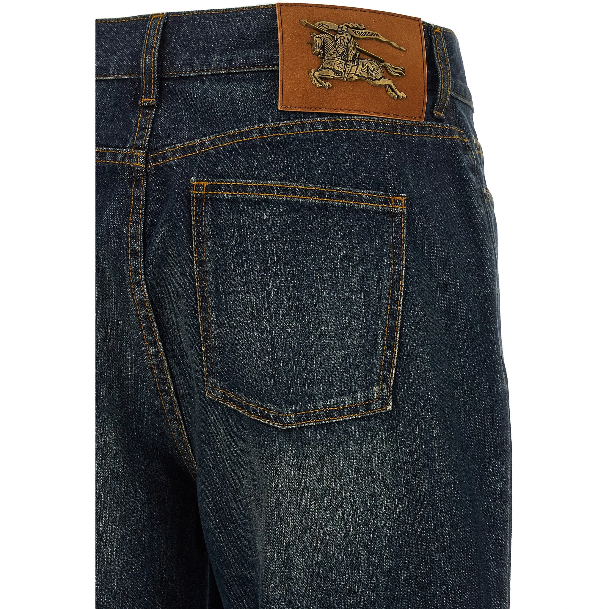 Blue Cotton Flared Jeans
