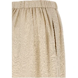 Beige Linen Mini Skirt