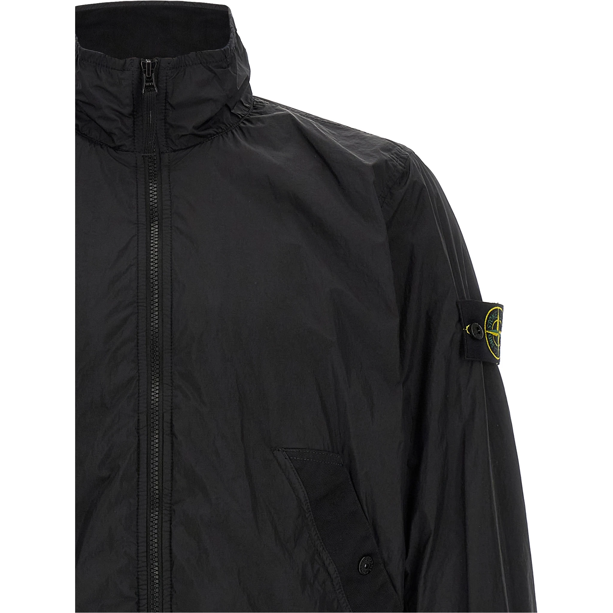 Black Polyamide Full-Length Jacket
