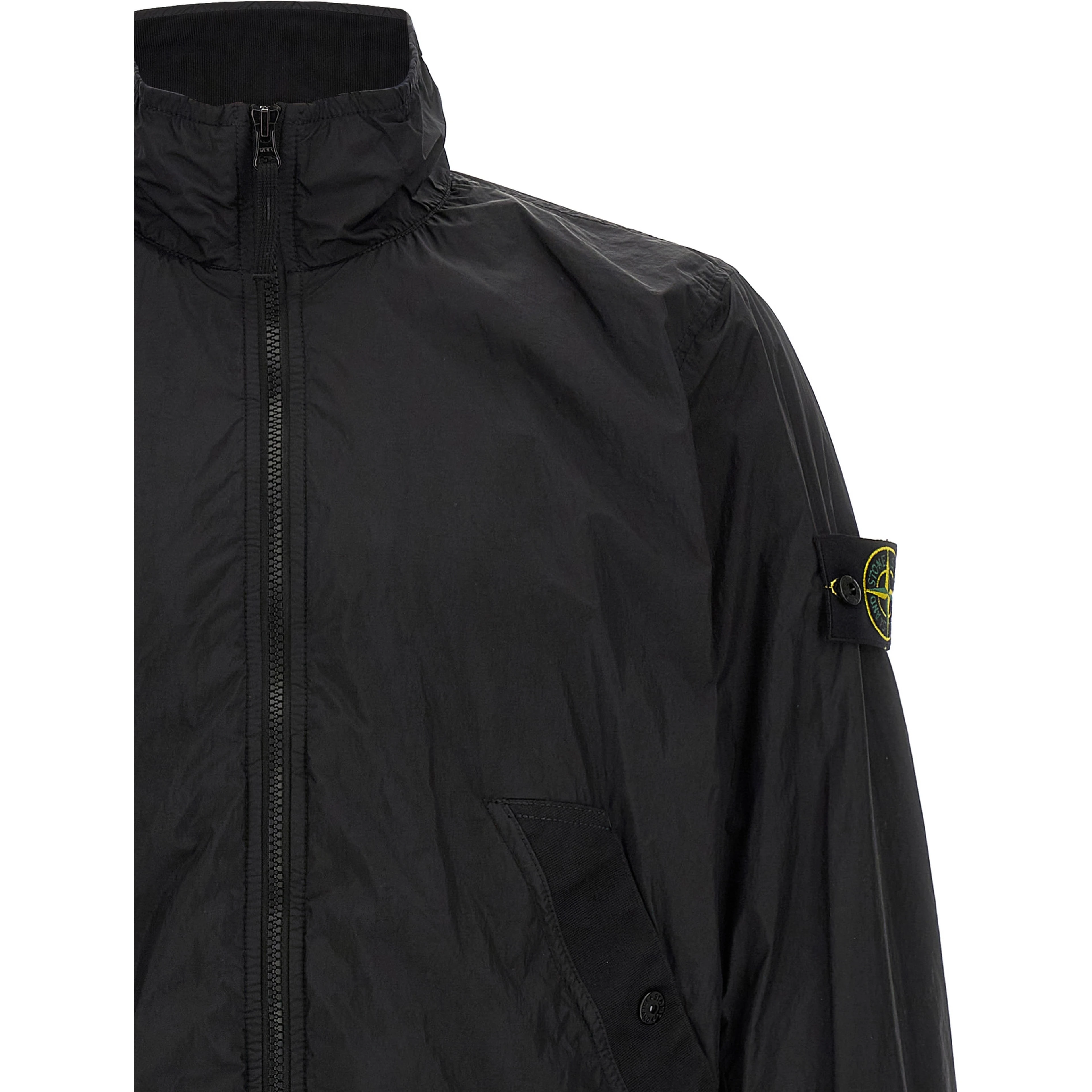 Black Polyamide Full-Length Jacket