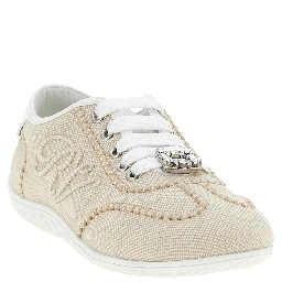 Beige Polyamide Low Top Sneakers