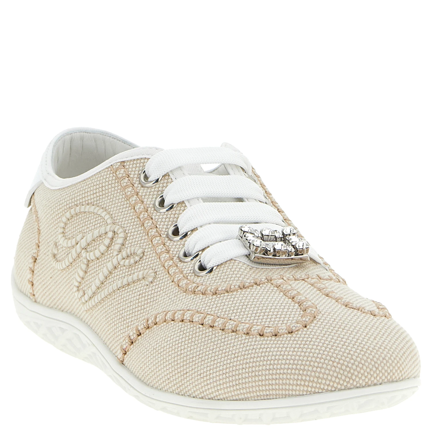 Beige Polyamide Low Top Sneakers