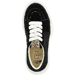 Black Cowhide Platform Sneakers