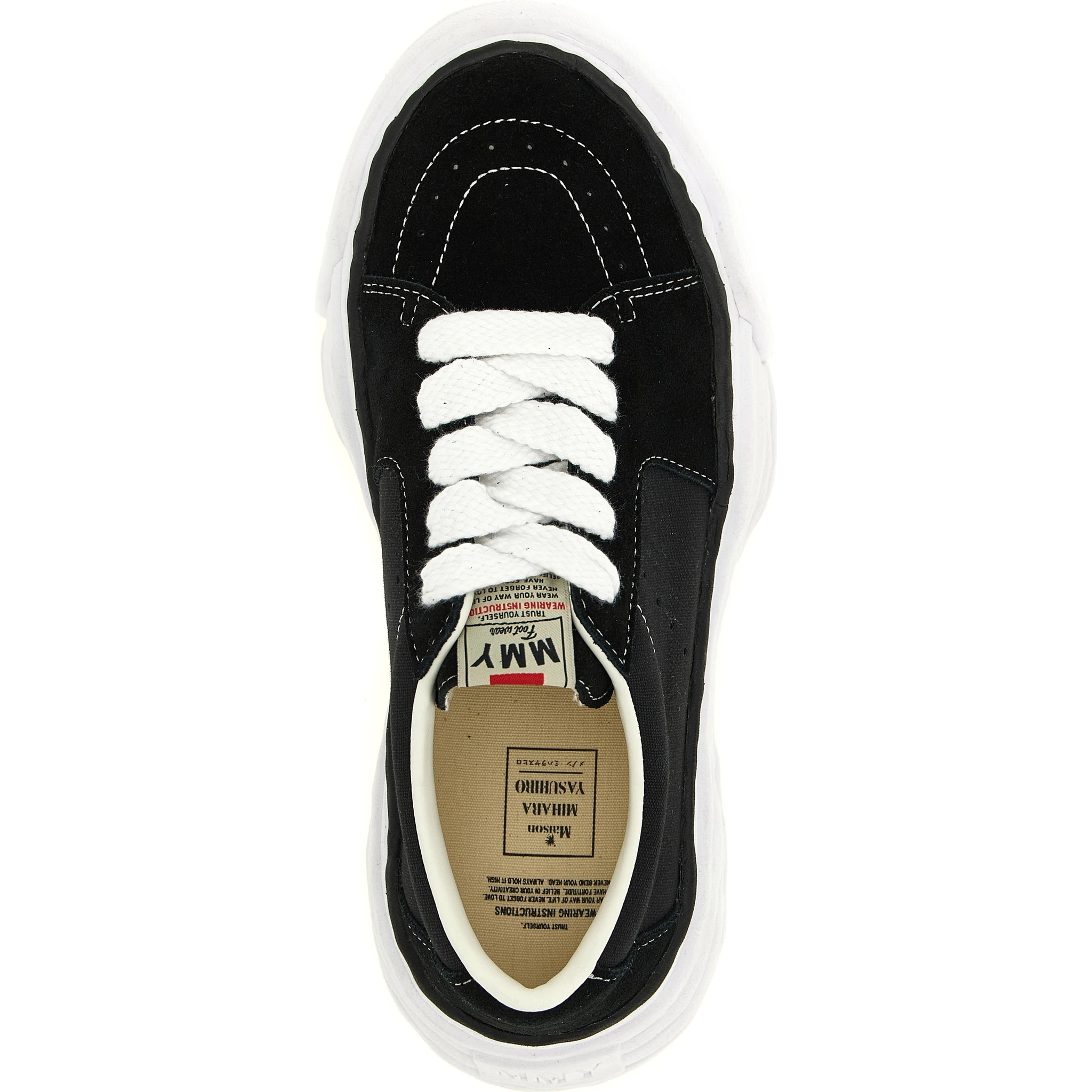 Black Cowhide Platform Sneakers