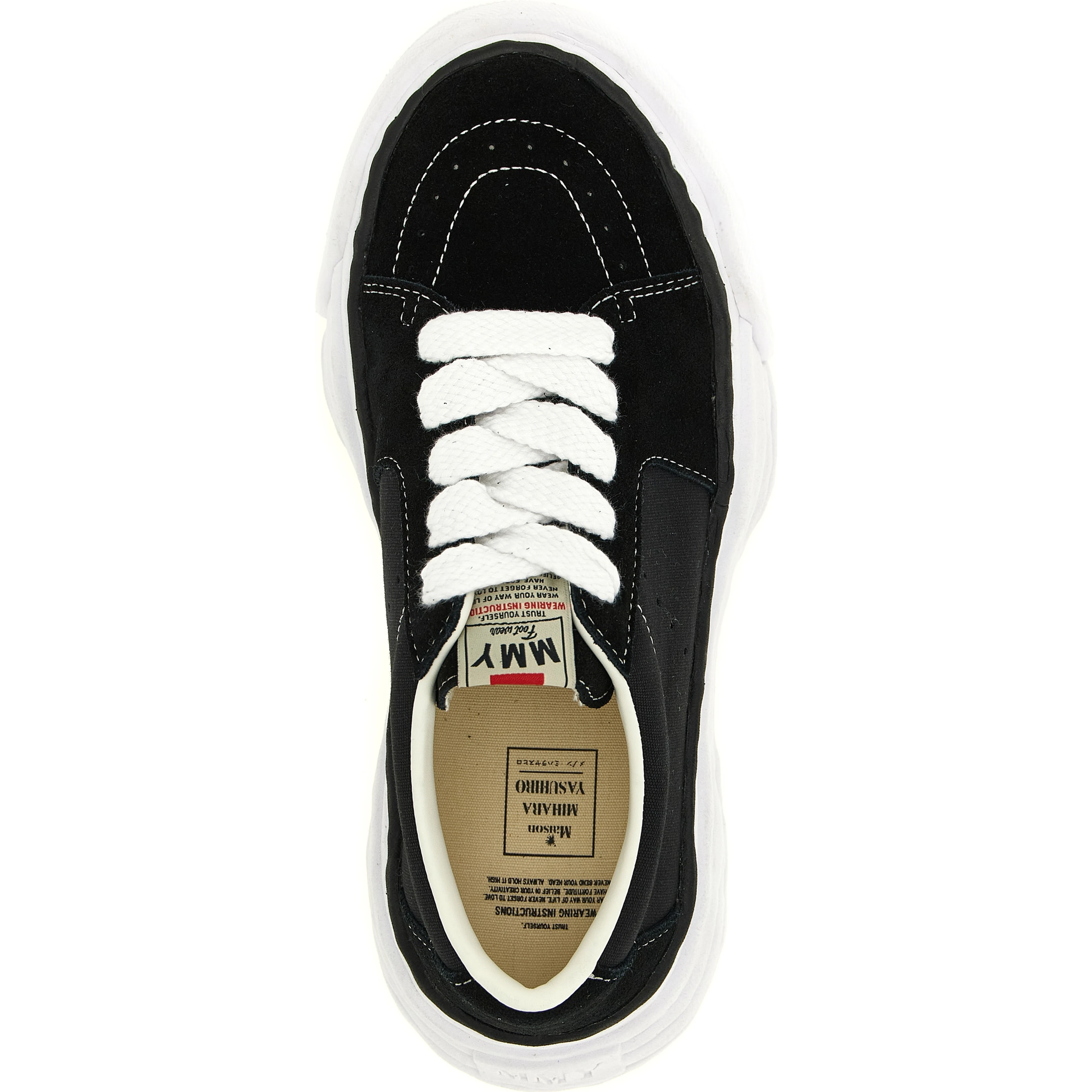 Black Cowhide Platform Sneakers