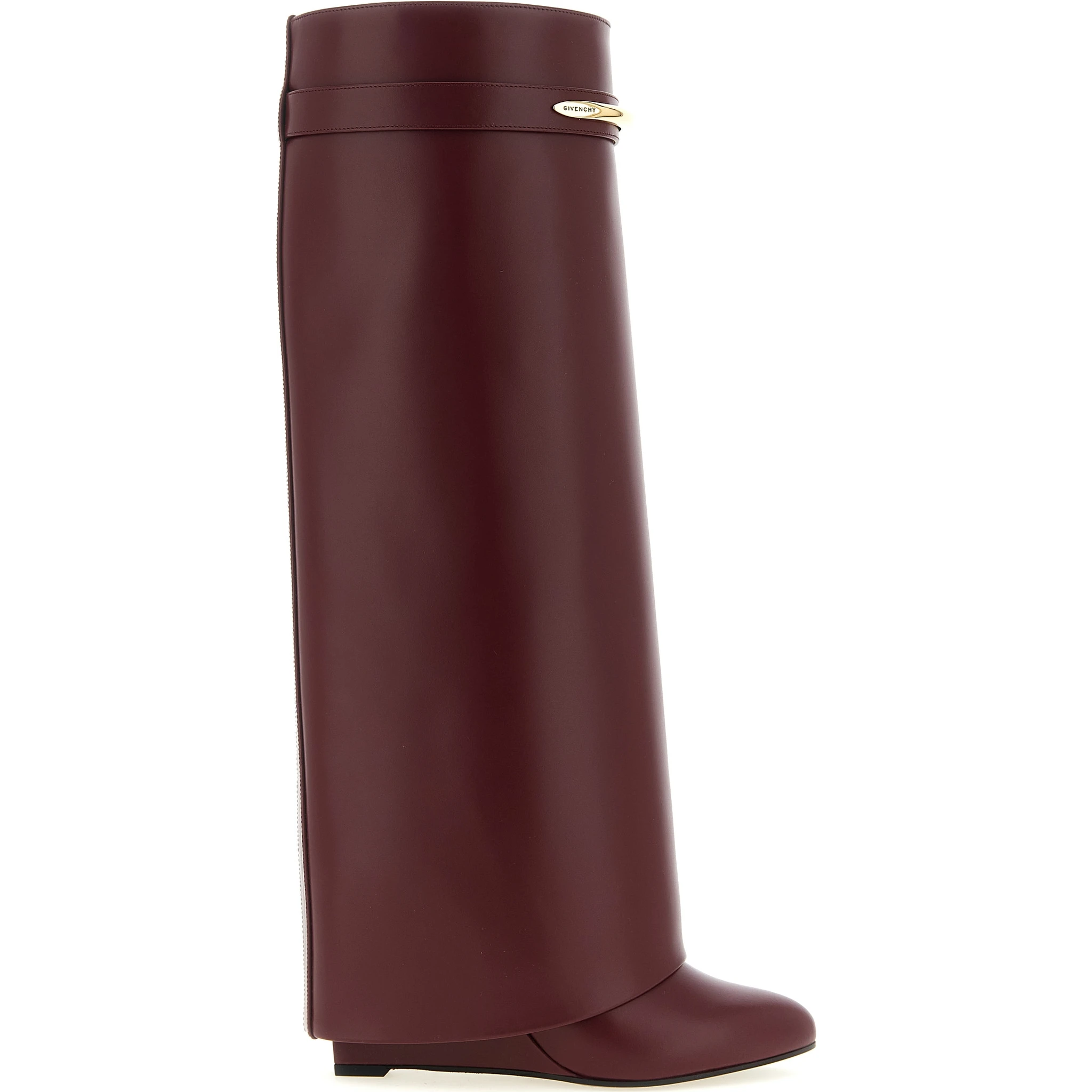 Bordeaux Calfskin Over The Knee