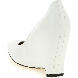 White Lambskin High Heel Pumps