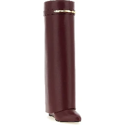 Bordeaux Calfskin Over The Knee