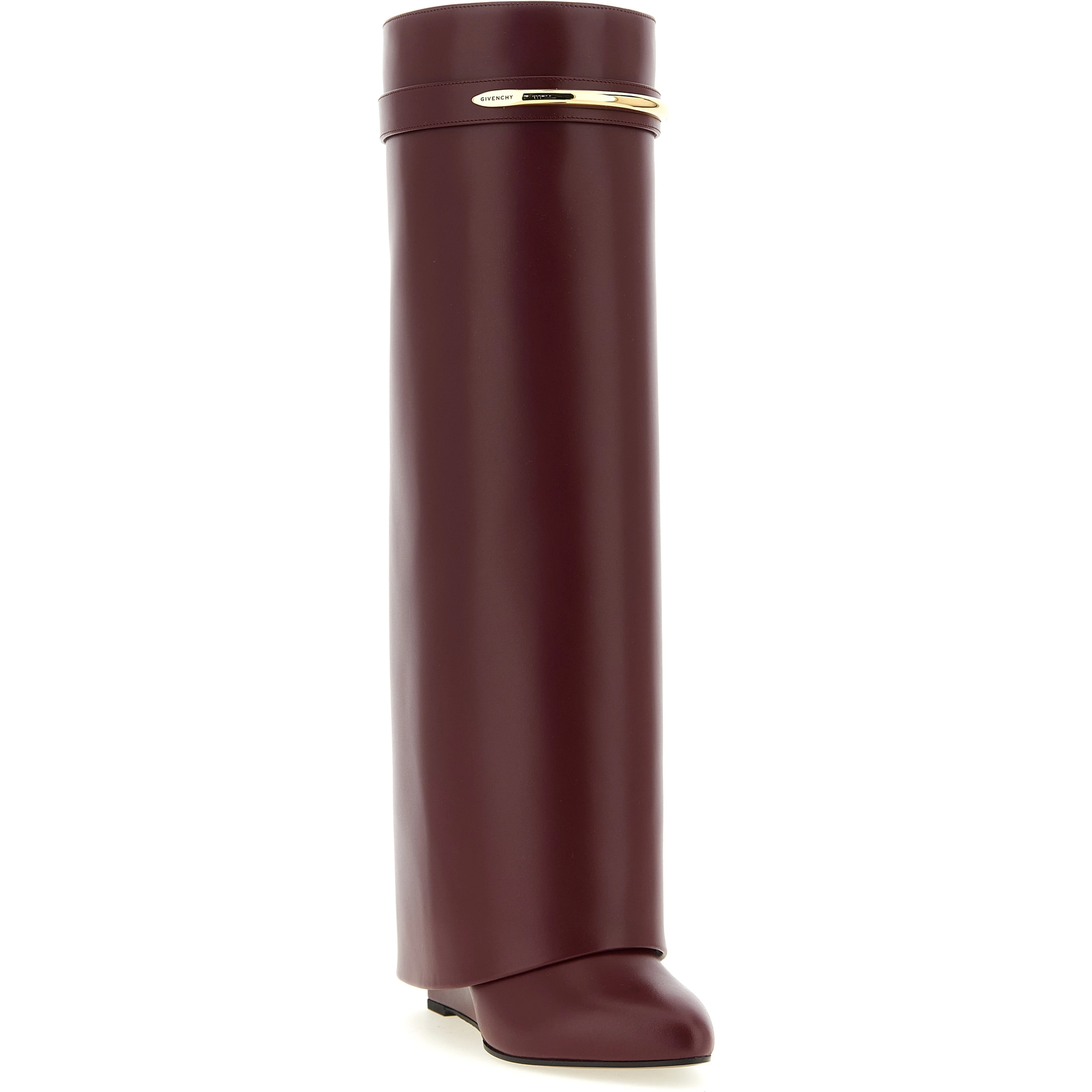 Bordeaux Calfskin Over The Knee