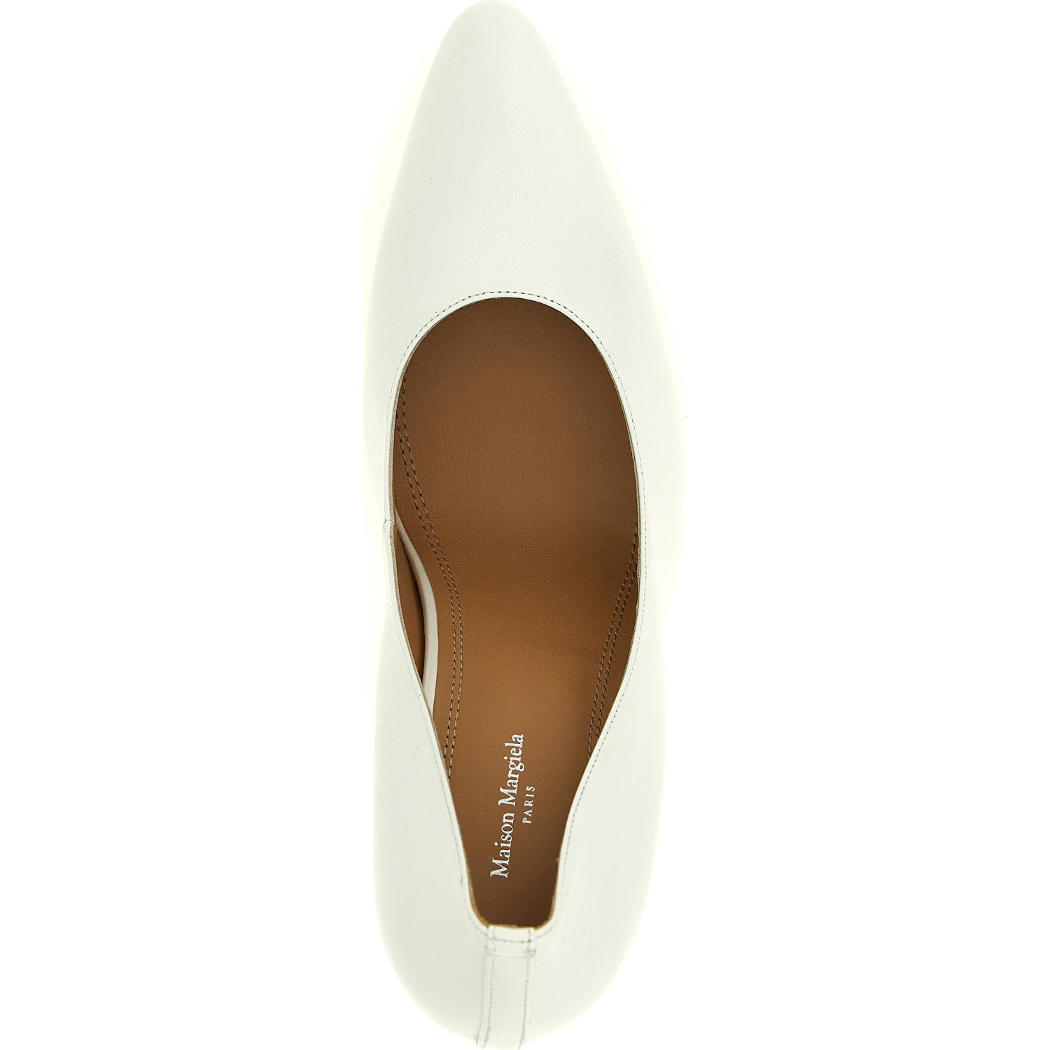 White Lambskin High Heel Pumps