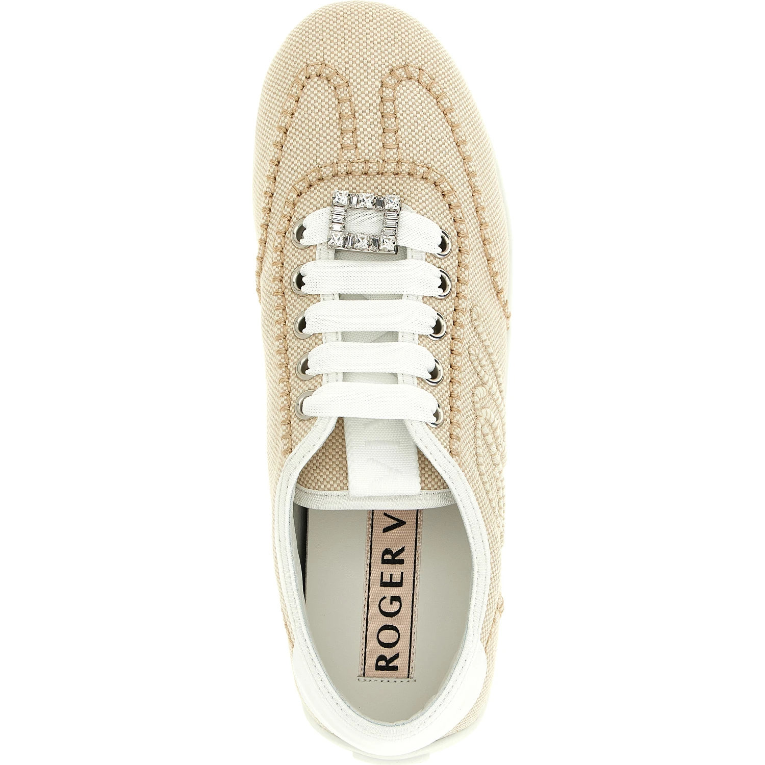 Beige Polyamide Low Top Sneakers