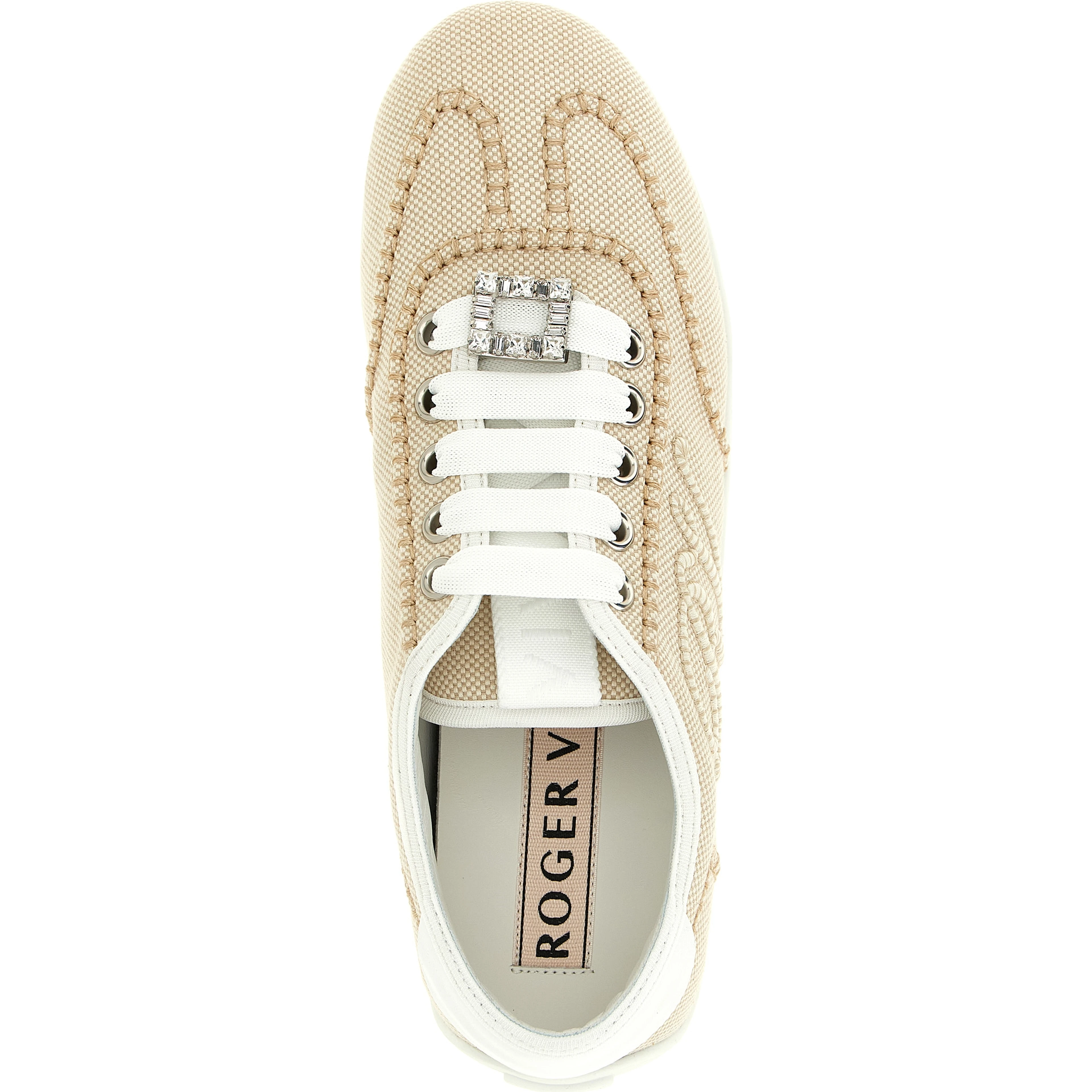 Beige Polyamide Low Top Sneakers