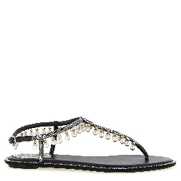 Bicolor Viscose Flat Sandals